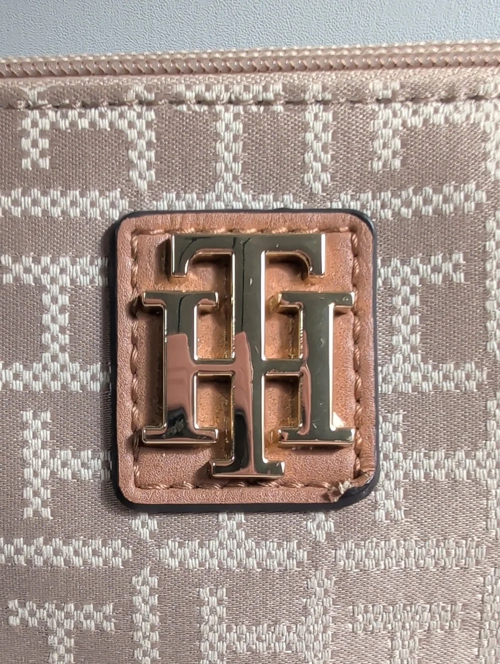 Tommy Hilfiger Monogram Canvas & Leather Crossbody Bag